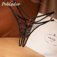 【CC】✥  Poblador Womens Panties G-strings Crotch Opening Thongs Erotic See-Through Pantys