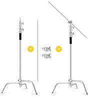 ขาตั้งไฟ ขาตั้งแฟลช C-stand ขาแสตนเลส พร้อมแขนบูม Light Stand Stanless 3.3m