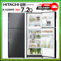 HITACHI R-H200PD RH200PD  ขนาด7.2คิว Inverter ตู้เย็น ตู้เย็นฮิตาชิ ตู้เย็น2ประตู R-H200PD BBK