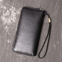 Soft Genuine Leather Mens Wallet Long Purse Coin Case For Mens Credit Card Holder Wallet Cell Phone Clutch Bag Men Moneybag