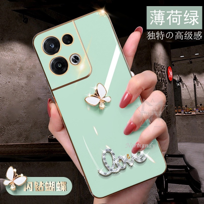 เคสโทรศัพท์ Hot Sale 2022 Net Red Same Style Trend Phone Case OPPO Reno8 Pro 5G Reno7 Z 7 Pro Oppo A77 A57 4G 5G Plating Softcase Fashion Lovely Crystal Butterfly Ultra Thin Handphone Casing Shockproof Back Cover เคส