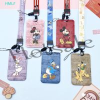 【hot sale】 ☞♣◈ B11 HM Transparent Plastic Portable Card Holders Disney Cartoon Slide Cover Student Card Case Mickey Minnie Mouse Sliding Lanyard ID Card Holders LF