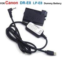 LP-E8 Dummy Batter DR-E8 Coupler USB Type C USB-PD Converter To DC Cable For Canon EOS T2i T3i T4i T5i 550D 600D 650D 700D