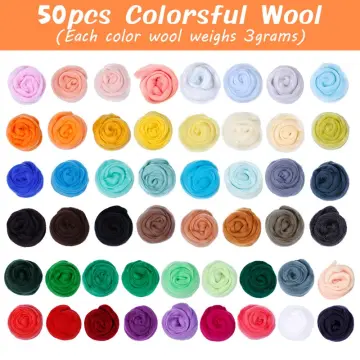 Needle Felting Kit, Wool Felting Kit, Wool Felt Mold, Wool Roving 50 Colors  Kit