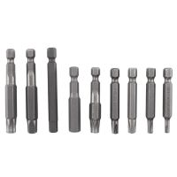 9ชิ้นดอกสว่านไขควงสำหรับจักรยานก้านหกเหลี่ยม1/4นิ้ว Y/Torx/ 5-Point/pentago/hex สว่านแต่งเล็บดอกสว่าน S2อุปกรณ์ทำมือ Diy