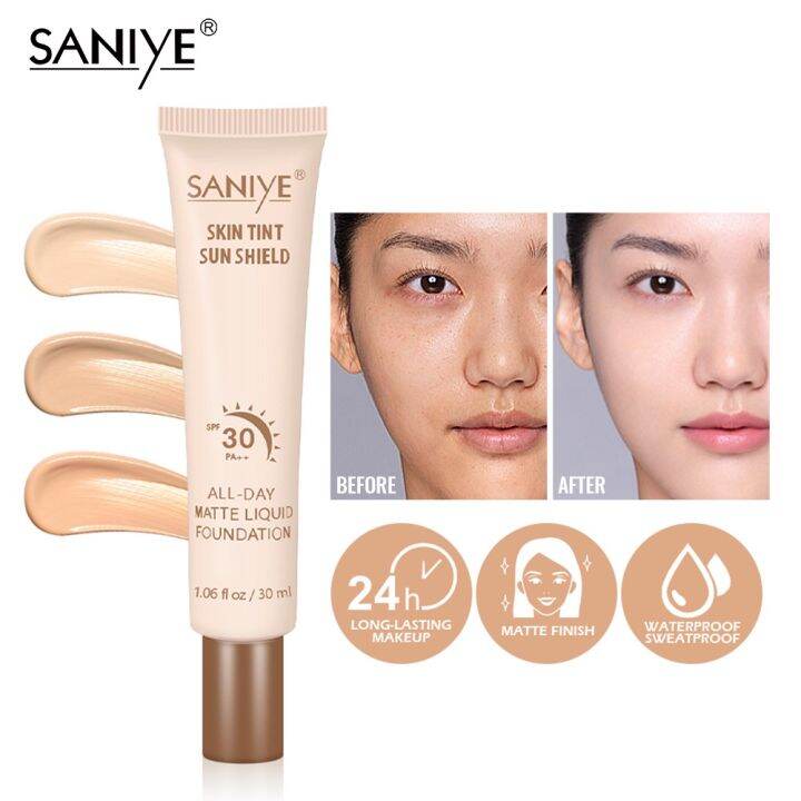 【BPOM】SANIYE Matte Foundation Cream Bedak Tahan Lama Original SPF30