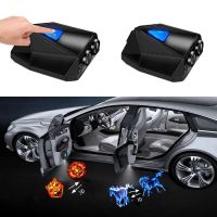 Car Door Laser Projection Lights LED Cartoon Dynamic Animation 3D Night Projector Wireless Welcome Warning Auto Decorative Lamp