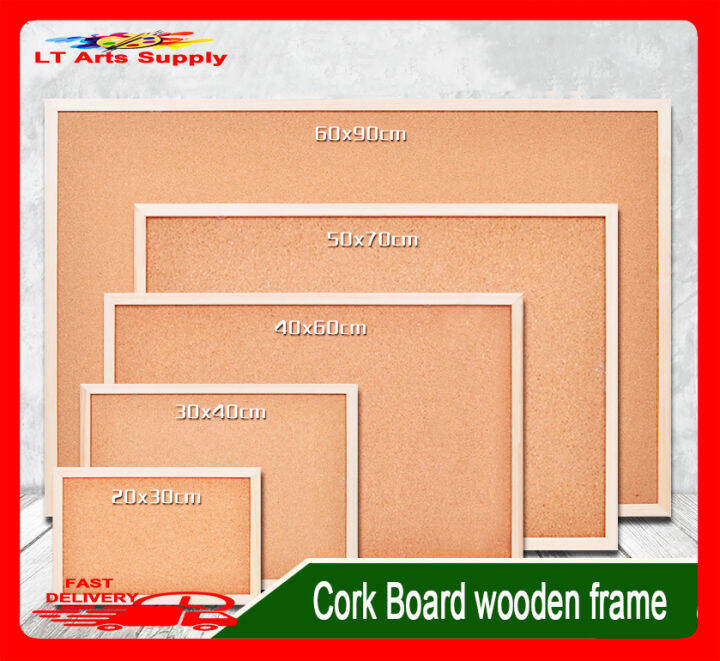 50cm X 70cm Cork Board Wooden Frame (605) Lazada PH