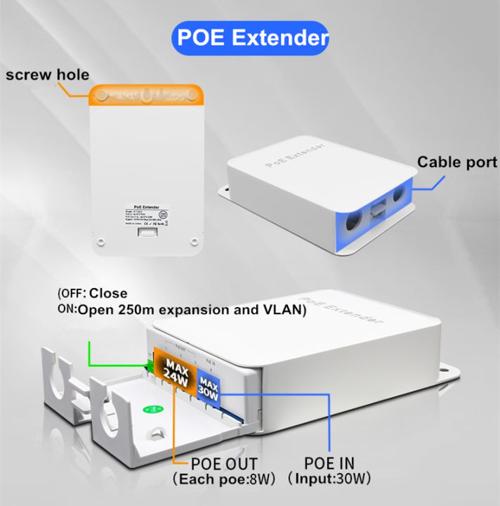 gigabit-network-extender-ส่วนขยายเครือข่าย-poe-outdoor-waterproof-200m-extension-1-in-3-output-48v-poe-repeater-ieee802-3at-af