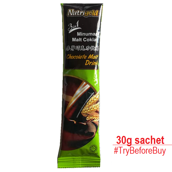 NUTRIGOLD 3in1 Chocolate Malt 30g sachet Lazada