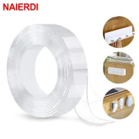 ✱☄♨ NAIERDI 2mm Thicken Transparent Reusable Waterproof Adhesive Tape Cleanable Traceless Nano Tape Double Sided Tape 1M/2M/3M