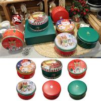 Christmas Tin Gift Box Metal Cookie Box Candy Storage Containers Tinplate Gift Boxes with Lids for Xmas Holiday Party Supplies Storage Boxes