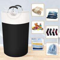 Durable Collapsible Laundry Hamper Bag Household Foldable Laundry Basket with Foam Protected Aluminum Handles