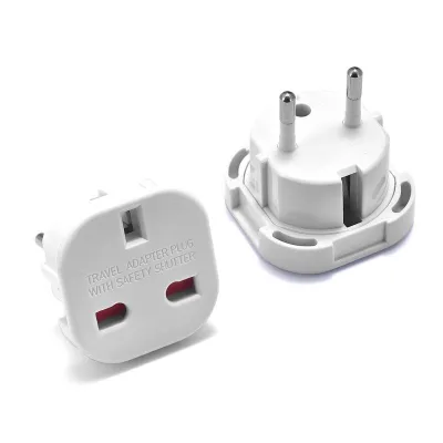 EU Universal Plug UK to EU Converter Euro Travel Adapter 250V Power Adapter Charger EU Plug Adapter British Scoket Outlet Electrical Connectors