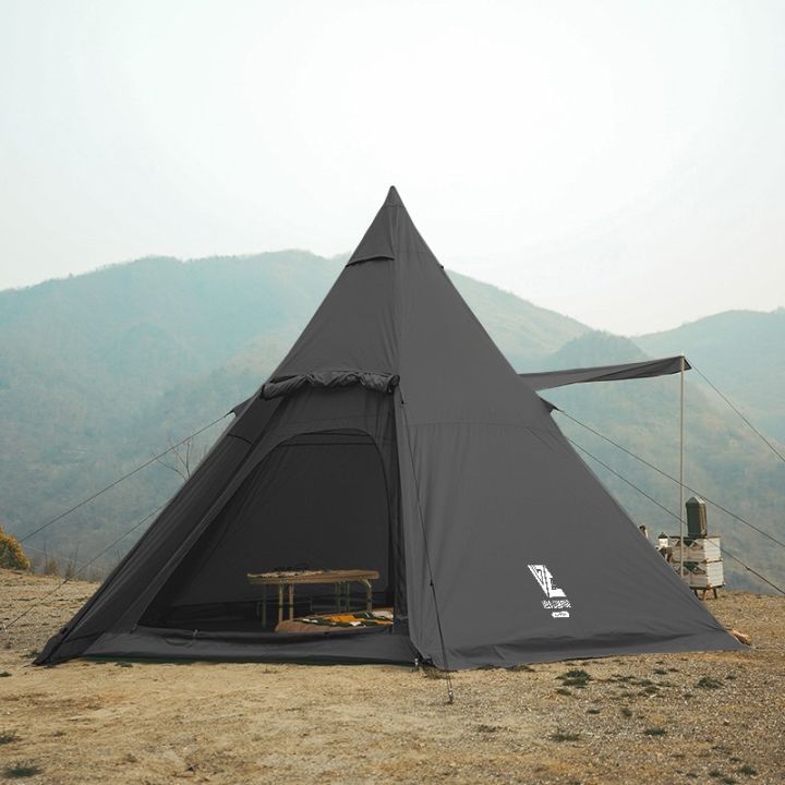 8 Person Canvas Indian Pyramid Tent Waterproof Double Layers Outdoor ...