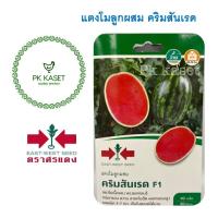 เมล็ดแตงโม (Watermelon seeds) คริมสันเรด F1 ตราศรแดง ซองแข็ง 40 เมล็ด ผักสวนครัว