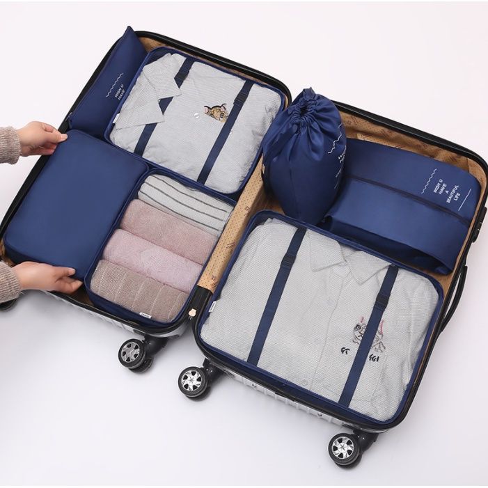 yohei-7ชิ้น-ออแกไนเซอร์-กระเป๋าเก็บของ-ถุงเก็บซิปหนา-กระเป๋าเดินทางชุดบรรจุกรณีการจัดเก็บ-ชิ้นกระเป๋าจัดระเบียบใส่เสื้อผ้า