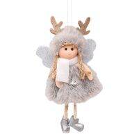 Christmas Angel สำหรับตุ๊กตา Antler หมวกแขวนจี้สำหรับ Xmas Tree Home Party Garden ด้านหน้าประตูตกแต่ง Plush Toy