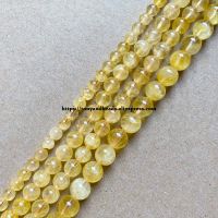 Natural Color Stone AA Quality Yellow Crystal Citrine Round Loose Beads 15"  4 6 8 10 MM For Jewelry Making Cables Converters