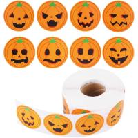 100-500pcs Halloween Skeleton Round Sticker Envelope Sealing Labels Candy Bag Sticker Halloween Decoration Decor Pumpkin Stickers