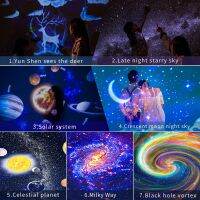 7 In 1 Galaxy Planetarium Night Light Projector บลูทูธ Starry Sky Projector หลอดไฟ LED สำหรับตกแต่งบ้านเด็กของขวัญ Nightlight