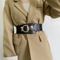 Corset Wide Belt Lady Dress Waist Seal For Women Elastic Cummerbunds Cinturon Mujer Stretch Gold Big Circle Buckle Cintos Beige Belts