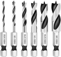 6pcs d Point Stubby Drill Bit Set For Wood With 14 Inch Quick Change Hex Shank Woodworking Tool