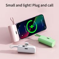 Mini power bank 5000mAh with 2-in-1 charging cable Power bank universal portable mobile power supply ( HOT SELL) gdzla645