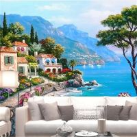 【cw】 wellyu Custom Wallpaper 3d Large Photo Mural обои Sea Garden Landscape Painting TV Background mural