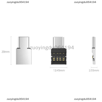 zuoyingdu064194 Electronics Blowing Witkitty 2 ชิ้น USB-C 3.1 Type C ชายกับหญิง USB OTG อะแดปเตอร์แปลงสำหรับดิสก์ U