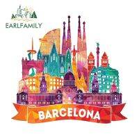 EARLFAMILY 13cm x 12cm for Barcelona Spain Car Accessoires Stickers Occlusion Scratch Sunscreen Decal Trunk Windows Decoration