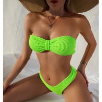 High Waist Bandeau Bikini 2023 Sexy Women Swimsuit Solid Swimwear Female Brazilian Thong Bikini set Bathing Suit