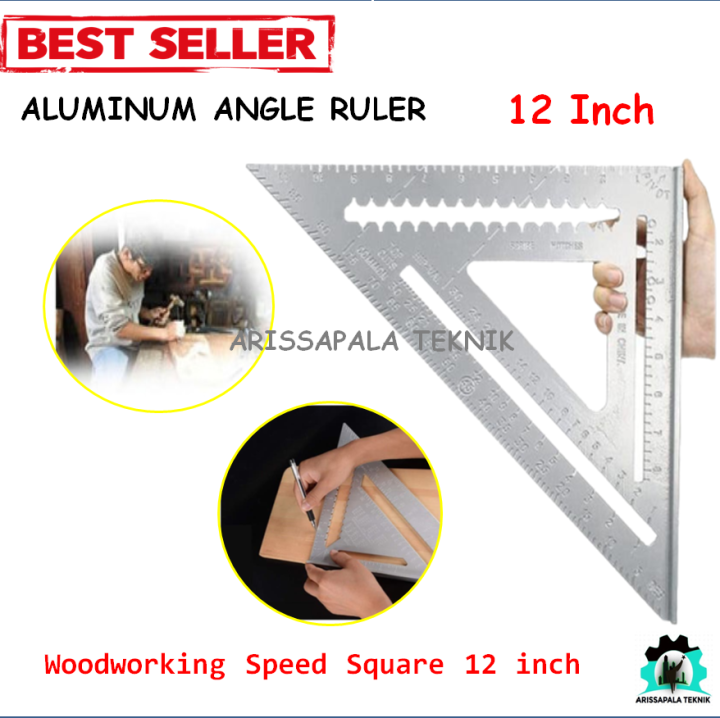 Speed Square 12 inch Jumbo Penggaris Woodworking Siku Segitiga Tukang