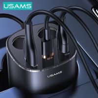 USAMS 5 in 1 Car Charger Car Cigarett Lighters USB Socket 12V-24V 3 USB Car Charger Port 245W 60W/30W Car Auto Splitter Power Adpater For Car USB HUB ipad Charging