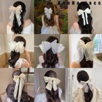 Korean Fashion Large Size White Bow Hair Clips For Women