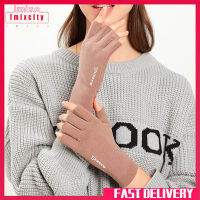 Imixcity ถุงมือหน้าจอสัมผัสอบอุ่นหนาฤดูหนาวถุงมือครึ่งนิ้วสำหรับทุกเพศ,ถุงมืออุ่นยางยืดยืดหยุ่นกลางแจ้ง