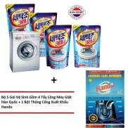 HCMBộ 5 gói vệ sinh gồm 4 Tẩy lồng máy giặt hàn quốc siêu sạch Sandokkaepi