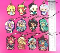 Random 12pcslot Touhou Project Original Japanese anime figure rubber Silicone sweet smell mobile phone charmskey chain