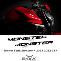 สำหรับ Ducati Monster Monster Monster937 2021 2022 2023ใหม่รถจักรยานยนต์ถังน้ำมันเชื้อเพลิงสติกเกอร์รูปลอก Monster โลโก้4381E431AC 4381E431AB