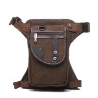 Motorcycle Leg Bag Vintage Multi-pocket Waist Pack Canvas Wear Resistant Bag For Mens Travel Climbing Riding Cycling