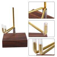 2 PCS Walnut Display Stand Base Trident Display Holder for Fossil Coral Geodes Rock Mineral Small Collectibles