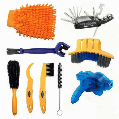 Bike Bicycle Chain Cleaner Scrubber Brushes Mountain Wash Tool Set Cycling Cleaning Kit Bicycle Repair Tools Bicycle Accessories