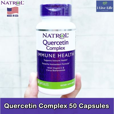 เควอซิทิน + วิตามินซี Quercetin Complex  Plus Vitamin C 500mg 50 Capsules - Natrol #For Immune Health