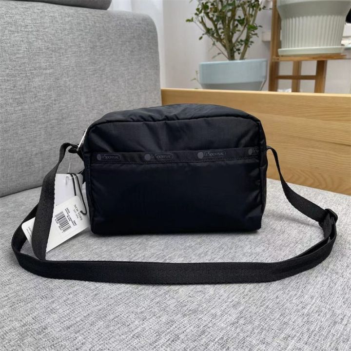 lesportsac-สีดำกระเป๋าแฟชั่น-messenger-กระเป๋าผ้าน้ำหนักเบาหญิงกระเป๋าสะพายกันน้ำ-2434