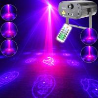 ESHINY T140 Remote MINI Red Blue Laser 24รูปแบบฮาโลวีน Projector Blue Led Club Bar DJ Lighting Light Dance Xmas Disco School Home Party Stage Effect Lights Show