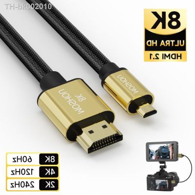 ✙✲ Micro HDMI to HDMI-compatible Cable 2.1 3D 8k 1080P High Speed Cable Adapter for GoPro Hero 7 6 5 Sony A6000 Nikon Canon Camera