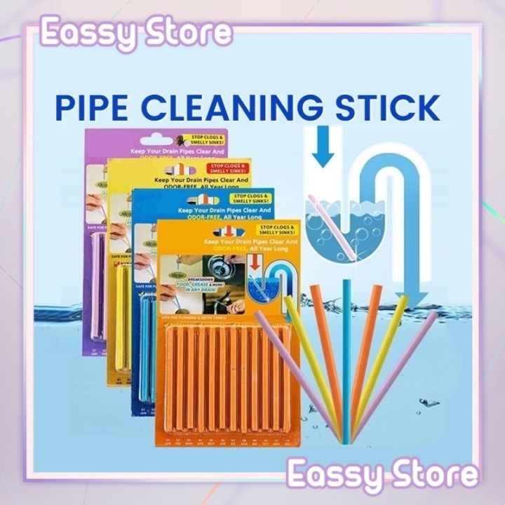 12pcs Drain Cleaning sticks Clog Remover Pipe Deodorant Kitchen