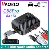 VAORLO เครื่องส่งสัญญาณ5.3บลูทูธ3.5MM AUX R/l 2 RCA สนับสนุน TF/USB U-Disk HIFI เล่นเพลงสเตอริโอตัวรับสัญญาณ WiFi พร้อมไมค์/จอแสดงผลแอลอีดี HD สำหรับ T V ลำโพงรถยนต์แอมป์หูฟังคอมพิวเตอร์