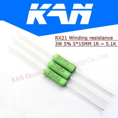 10PCS RX21 wirewound resistor 3W 0.01R- 1K 0.22R 0.33R 0.47R 1R 2.2R 3.3R 4.7R 0.1 Ohm flat wire heat dissipation power resistor Replacement Parts