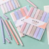 6Pcs Marker Pen Double heads Highlighter Pens DIY Photo Album Journal Fluorescent Pen School Student Stationery Supplies